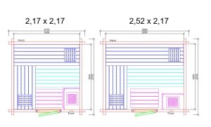 Saunatop Außensauna Achat Glasfront mit Pultdach 68 mm