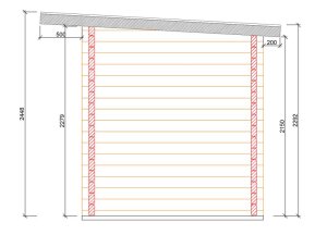 Saunatop Außensauna Achat Glasfront mit Pultdach 68 mm