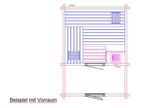 Saunatop Außensauna Achat Glasfront mit Pultdach 68 mm