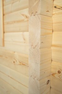 Saunatop Außensauna Achat mit Pultdach 68 mm