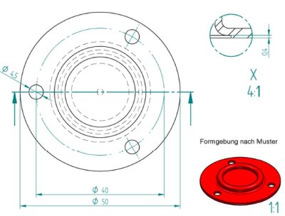 Fitstar Hugo Lahme  AllFit rote Membrane für Pneumatik Schaltereinsatz -  Schwimmbadbau, P bei Schwimmbadbau24 GmbH bestellen