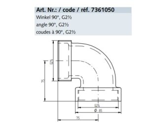 FITSTAR Winkel 90° G2½"  IG / AG