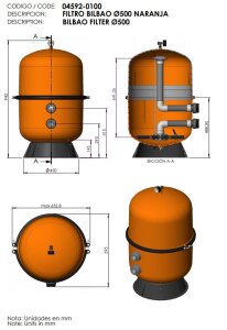 Aktion Sandfilterbehälter Classic Bilbao 6 Wege Ventilsatz 1 1/2" Kesseldurchmesser 500 mm