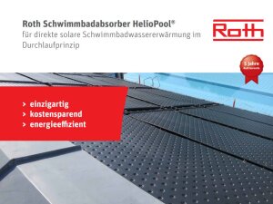 Roth Premium Solaranlagen Set A 4 Absorber 15 m² Poolfläche