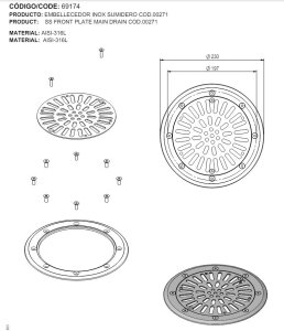 Astral Edelstahl Blende V4A für Bodenablauf 00271