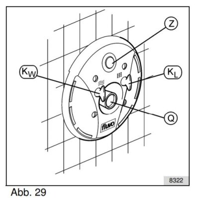 Fluvo Gegenstromanlage Ersatzteil Einschubsatz / Schaltknopf ABS für Düsenkopf rondo inox