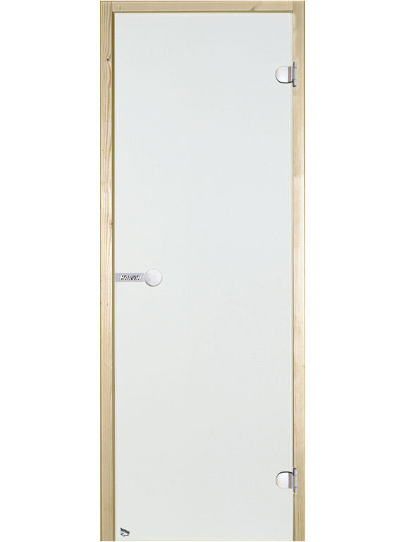 Harvia Saunatür Ganzglastür Rahmen 690 x 1890 mm Tiefe 92 mm Klarglas Kiefer/ Pine