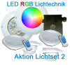 Beleuchtungsset LED RGB Lichtset 3 12 V Unterwasserscheinwerfer inkl. Fernbedienung