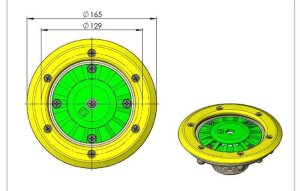 Astral Bodeneinlaufd&uuml;se Grau f&uuml;r Folienbecken mengenverstellbar 2" AG au&szlig;en / innen 50 mm Klebemuffe