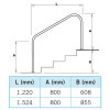 Schwimmbad Treppen Haltegriff Geländer V4A 1220 mm mit Flanschbefestigung mit Flansch 1524 mm