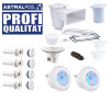 Astral Profi Paket Einbauteile Set für Schwimmbecken 2 x Breitmaulskimmer 2 x Scheinwerfer