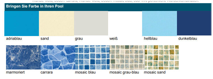 BWT Hobbypool Folien Auskleidung Rundbecken Folienstärke 0,80 mm Ø 4,16 x 1,50 m