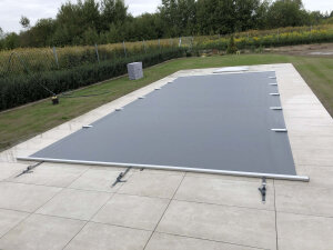 Pool Rollschutz Stangenabdeckung "SBB-Basic" Anthrazit 3,00 x 6,00 m [Abdeckungsgröße: 3,40 x 6,40 m]