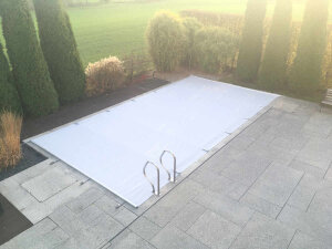 Pool Rollschutz Stangenabdeckung "SBB-Basic" Anthrazit 3,00 x 6,00 m [Abdeckungsgröße: 3,40 x 6,40 m]