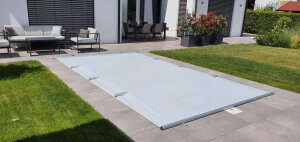 Pool Rollschutz Stangenabdeckung "SBB-Basic" Anthrazit 3,00 x 6,00 m [Abdeckungsgröße: 3,40 x 6,40 m]