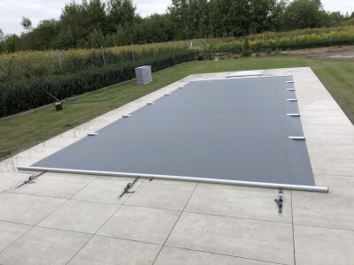 Pool Rollschutz Stangenabdeckung "SBB-Basic" Anthrazit 4,00 x 8,00 m [Abdeckungsgröße: 4,40 x 8,40 m]