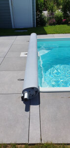 Pool Rollschutz Stangenabdeckung "SBB-Basic" Anthrazit 4,00 x 8,00 m [Abdeckungsgröße: 4,40 x 8,40 m]