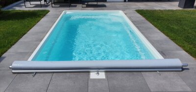 Pool Rollschutz Stangenabdeckung "SBB-ExtraTop" Anthrazit 4,00 x 8,00 m [Abdeckungsgröße: 4,50 x 8,50 m]