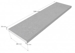 Beckenrandstein Naturstein Modena Gerade 1.000 x 290 x 30 mm