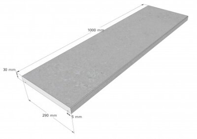 Beckenrandstein Naturstein Modena Gerade 1.000 x 290 x 30 mm Travertin Kashmir Cream