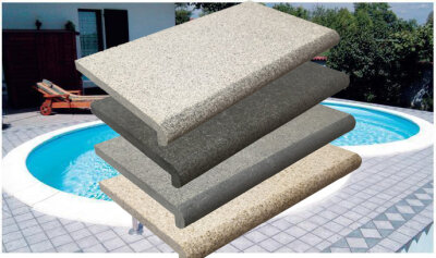 Aktion Beckenrandstein SET Granit Napoli 8-förmig Nasensteine