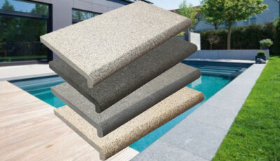 Aktion Beckenrandstein SET Granit Napoli Rechteckig Nasensteine
