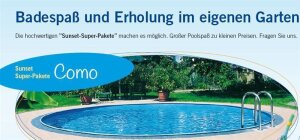 Meranus Aktion Rundschwimmbecken COMO Höhe 1,50 m SUNSET POOL Superpaket