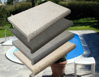 Aktion Beckenrandstein SET Granit Napoli Oval Nasensteine