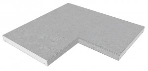Beckenrandstein Naturstein Modena Ecke 90&deg; Travertin Shadow Grey