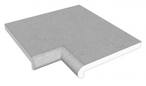 Beckenrandstein Granit Napoli Außenecke 90° vorne Nasenstein