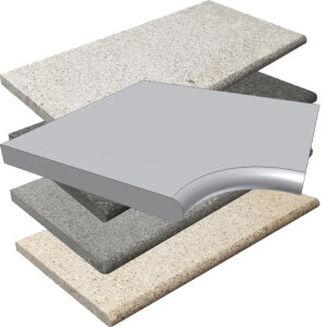 Beckenrandstein Naturstein Kiruna Innenecke Radius vorne...