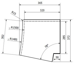 Beckenrandstein Naturstein Kiruna Aussenecke Röm. Treppe R 1,50 m. - R