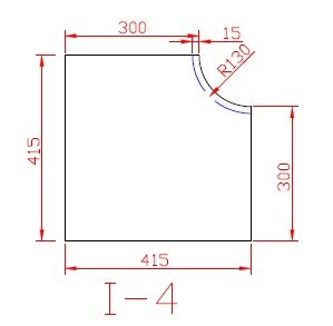 Beckenrandstein Naturstein Kiruna Ecke Radius vorne 135 mm