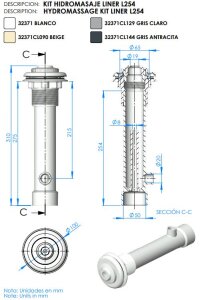 Hydromassagedüse-Kit für Folienbecken 275 mm Sand RAL1015