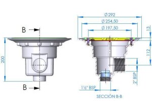 Astral Bodenablauf Ø 290 mm für Betonbecken...