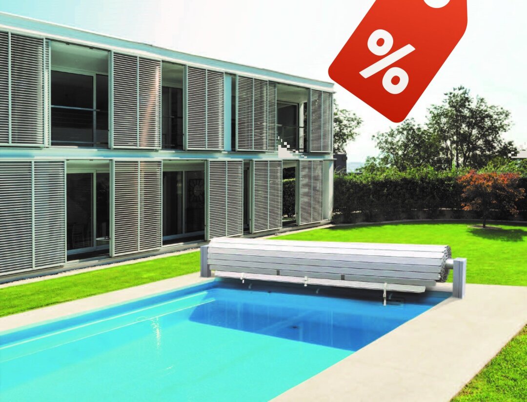 Wood Schwimmbad Rollladen ONE Oberflur 7,0 x 3,5 m