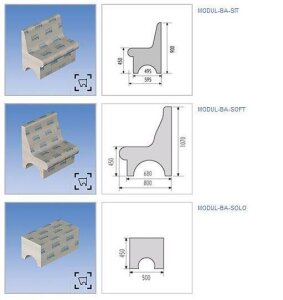 LUX ELEMENTS® CONCEPT-BA-SIT-G Bankform SIT Eckausbildung mit Gehrungsschnitt Außenmaß 645 x 645 mm