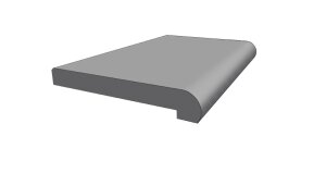 Beckenrandstein Nevada L-Stein Gerade 500 mm x 300 mm x 35 mm Anthrazit Schwarz