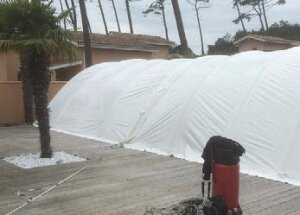 WaluTec Modulareres, aufblasbares Pool Baustellenzelt