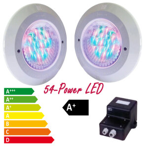 Premium Power LED Lichtset 2 x 12 V 70 W RGB Trafo 150 W