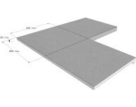 Schwimmbadbau24de Sydney Becken Ecke Baltic light grey / Baltisch Hellgrau