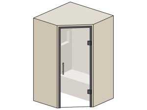 LUX ELEMENTS® Spa-Dusche fünfeckige Grundform 1400 x 1400 x 2200 mm