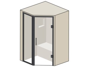 LUX ELEMENTS® Spa-Dusche fünfeckige Grundform 1400 x 1400 x 2200 mm mit Glasfront