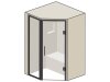 LUX ELEMENTS® Spa-Dusche fünfeckige Grundform 1400 x 1400 x 2200 mm mit Glasfront