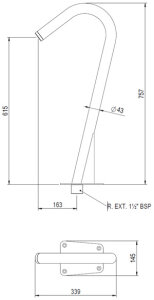 Astralpool Edelstahl Schwallrohr V2A