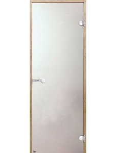 Harvia Sauna Ganzglastür Klarglas Rahmen Espe Aspen 690 x 1890 mm