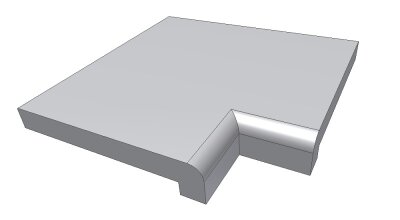 Beckenrandstein Athen Ecke 90º in vor und hinterkant Innenecke