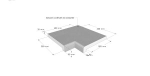 Beckenrandstein Athen Ecke 90º in vor und hinterkant Innenecke