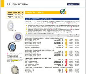 Astral LumiPlus UWS-Einsatz PAR56 V1.11 Edelstahl V4A...
