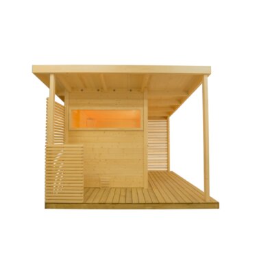 Sentiotec Aussensauna Gartensauna Scala Medium 321 x 283 cm